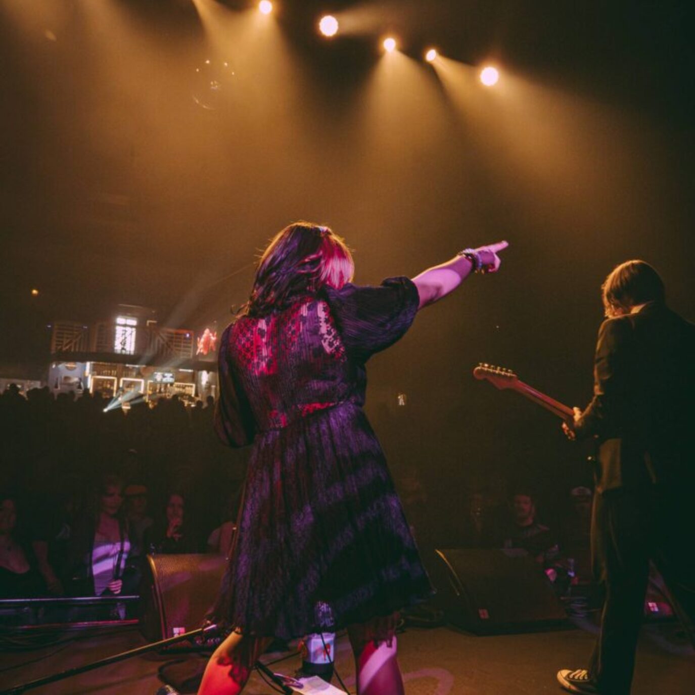 Sydney pointing at the aggie